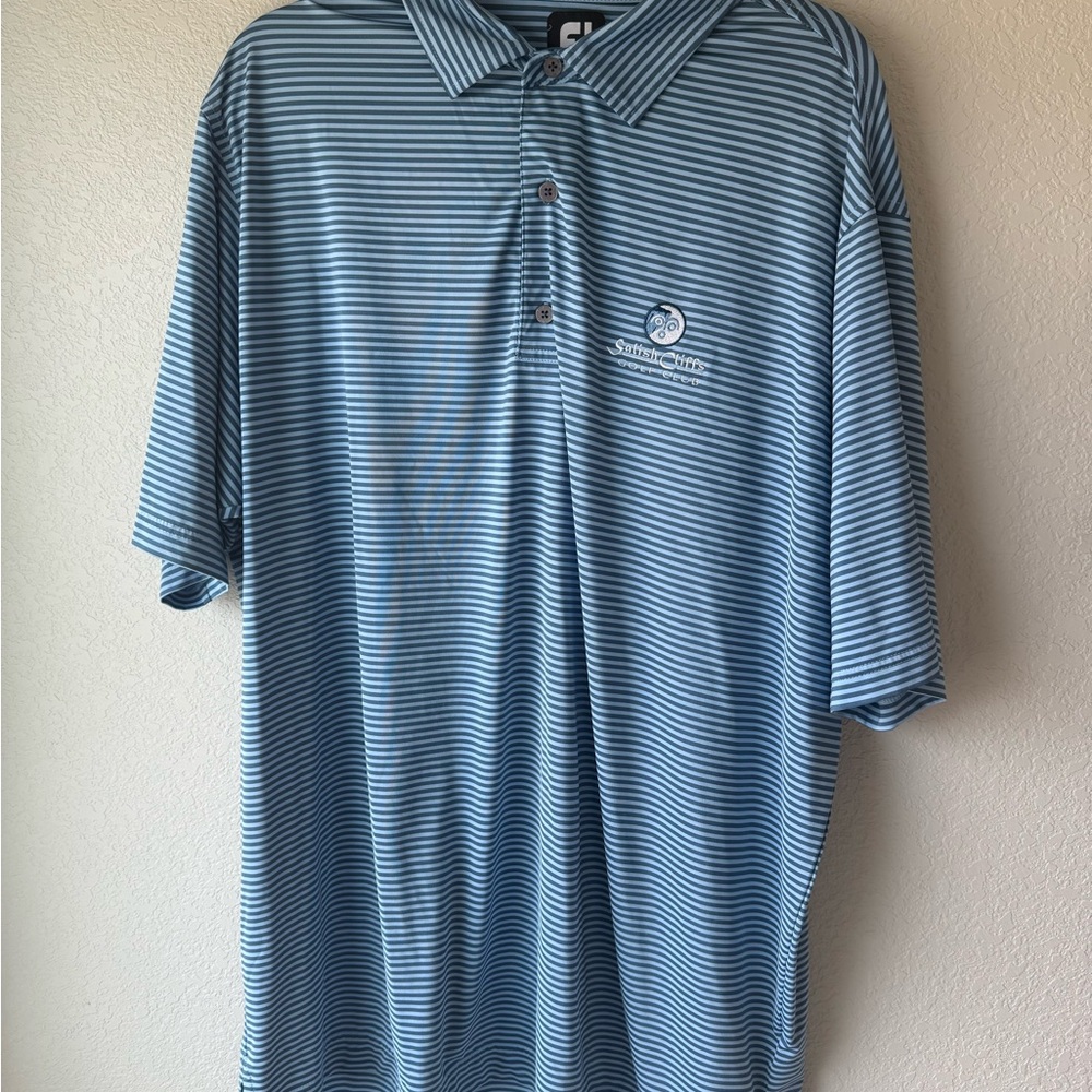 Men's Blue Striped Polo Shirt